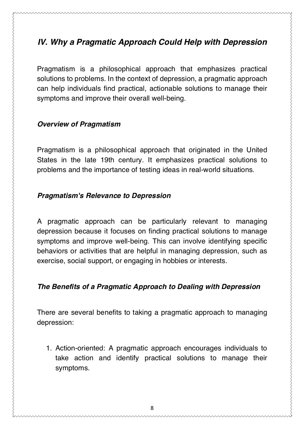 The Pragmatic Path to Healing from Depression